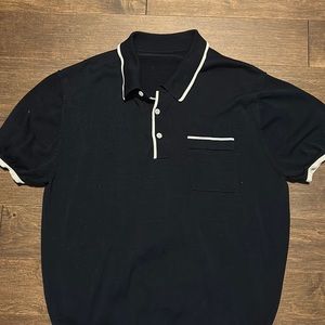 Tie Bar | Tipped Cotton Sweater Polo